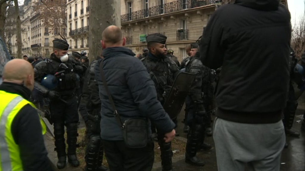 Manifestação de coletes amarelos em França