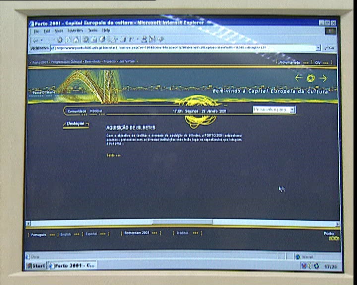 Reportagem sobre o site da Porto 2001