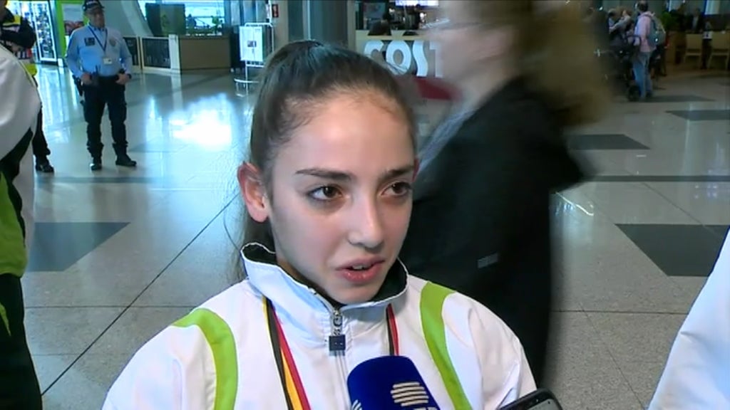 Chegada de ginastas campeões