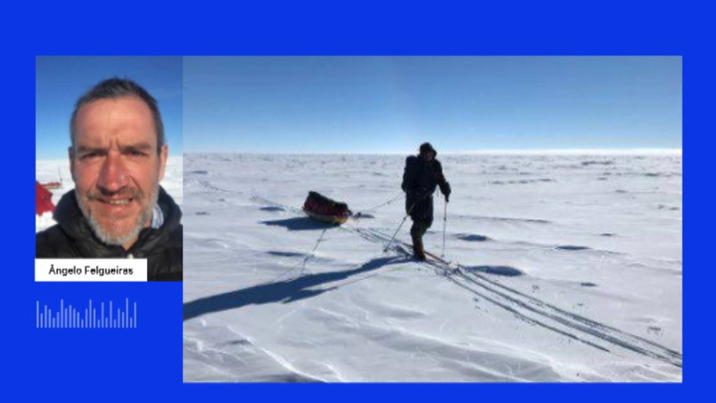 Chegada de Ângelo Felgueiras ao Pólo Sul
